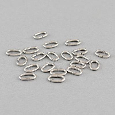 Tarnish Resistant 304 Stainless Steel Open Jump Rings Oval Jump Rings X-STAS-Q186-03-6.5x5mm-1