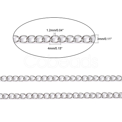 Tarnish Resistant 304 Stainless Steel Curb Chains CHS-F003-17P-C-1