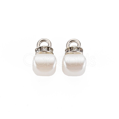 ABS Plastic Imitation Pearl Charms KK-N242-017-1