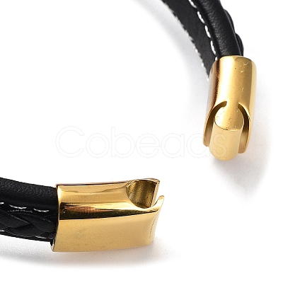 Leather Cord Bracelets BJEW-M406-02G-1