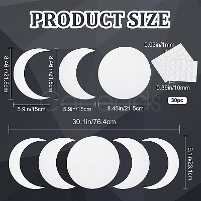 CREATCABIN 1 Set DIY Adhesive Acrylic Mirror Wall Decoration Kit DIY-CN0001-91-1