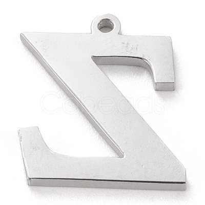 Tarnish Resistant 304 Stainless Steel Letter Pendant Rhinestone Settings STAS-J028-01Z-1