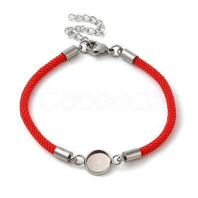 Milan Cord & 304 Stainless Steel Bracelets Making MAK-H004-02B-P02-1