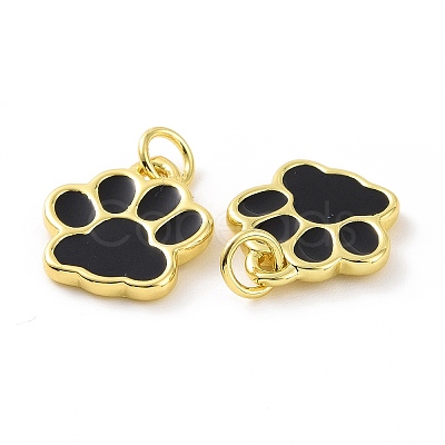 Rack Plating Brass Enamel Charms KK-C008-17G-1