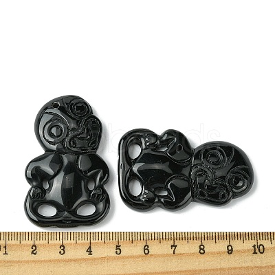 Natural Obsidian Big Pendants G-G113-01B-1