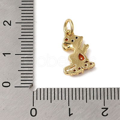 Brass Micro Pave Red Cubic Zirconia Pendants KK-R162-020B-G-1