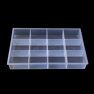 12 Grids Transparent Plastic Jewelry Trays CON-K002-02C-1