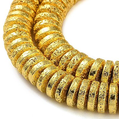 Electroplated Natural Lava Rock Beads Strands G-I360-A05-01-1