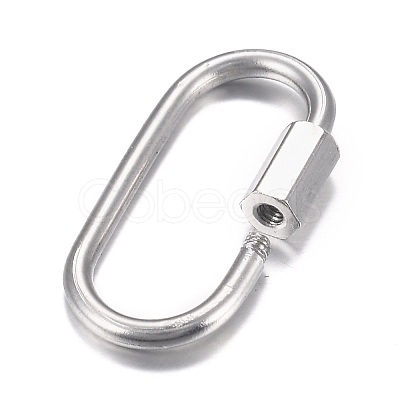 Tarnish Resistant 304 Stainless Steel Screw Carabiner Lock Charms STAS-H107-04A-P-1