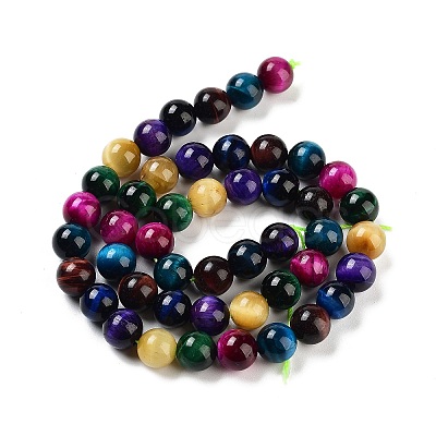 7 Colors Natural Tiger Eye Beads Strands G-A220-A01-01-1