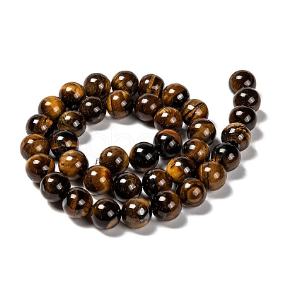 Natural Grade AB Tiger Eye Round Beads Strands G-YW0001-58C-1