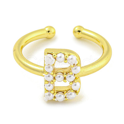 Rack Plating Brass Open Cuff Rings for Women RJEW-F162-01G-B-1