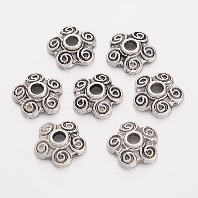 Tibetan Style Alloy Bead Caps EA478Y-1