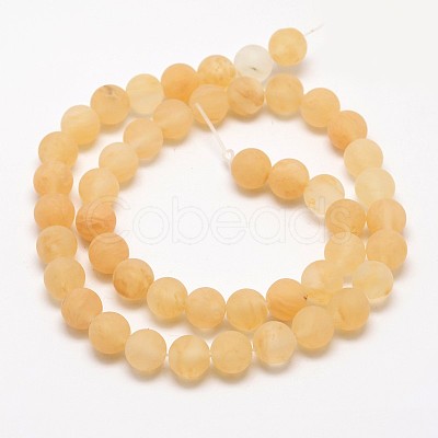 Coffee Watermelon Stone Glass Beads Strands X-G-D687-8mm-1