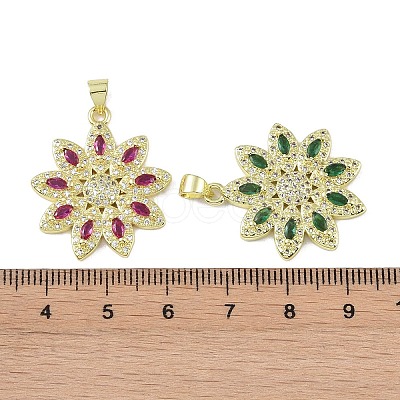 Brass Micro Pave Cubic Zirconia Pendants KK-P266-10G-1