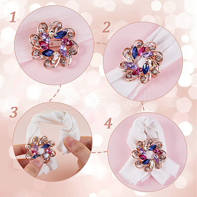 Gorgecraft 3Pcs 3 Style Colorful Dyed Quartz Flower & Heart Brooch Pins FIND-GF0005-31-1