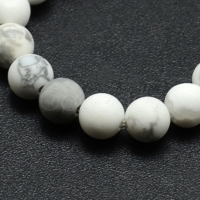 Frosted Howlite Round Bead Strands G-M064-10mm-12-1