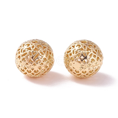 Brass Hollow Round Beads KK-P226-25CG-1