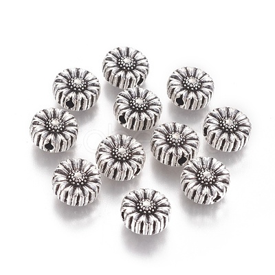 Tibetan Style Alloy Flower Beads X-TIBEP-GC190-AS-NR-1