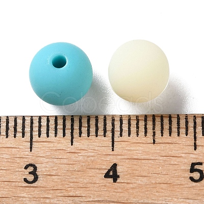 Rubberized Style Imitated Silicone Acrylic Beads MACR-D029-01M-1