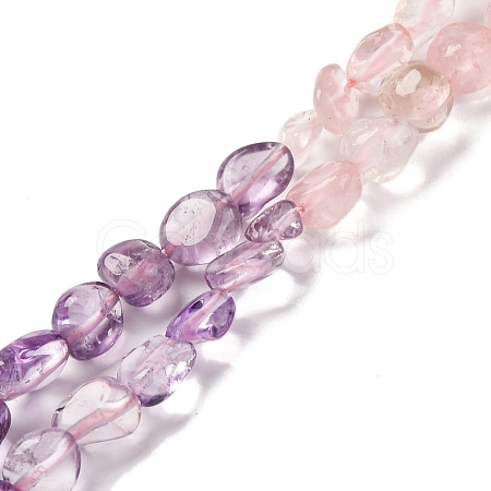 Natural Rose Quartz & Amethyst Beads Strands G-L610-B13-01-1