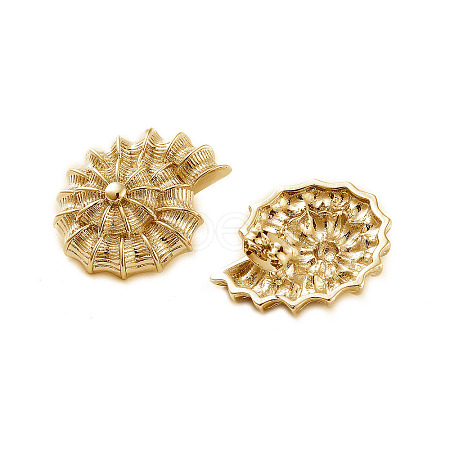 Shell Shape Brass Stud Earrings X-EJEW-Q811-25G-1