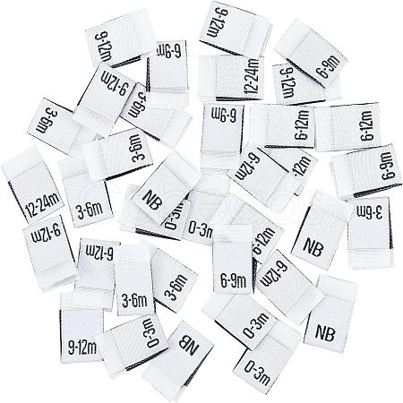 Nbeads 280Pcs 7 Style Neonatal Month Clothing Labels Size FIND-NB0001-45-1