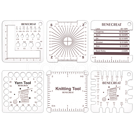 BENECREAT 1 Set Acrylic Knitting Rulers DIY-BC0012-73-1