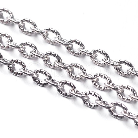 Lead Free & Nickel Free Iron Textured Cable Chains CHT104Y-NF-1