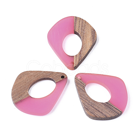 Resin & Walnut Wood Pendants X-RESI-S358-06G-1