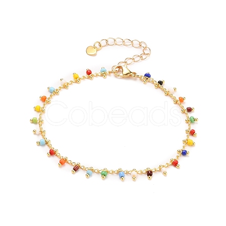 Glass Charm Bracelets BJEW-JB05600-03-1