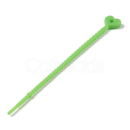 Heart Shape Silicone Cable Zip Ties AJEW-C034-02B-1