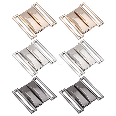 CHGCRAFT 6 Pairs 3 Colors Alloy Interlocking Clasps FIND-CA0009-21-1