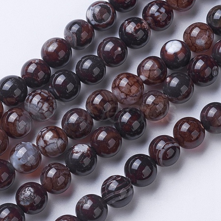 Natural Agate Beads Strands G-G754-05-6mm-1