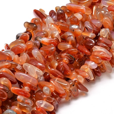 Dyed Natural Red Agate Chip Beads Strands G-E271-03-1