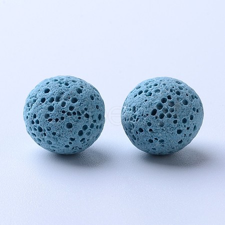 Unwaxed Natural Lava Rock Beads G-F325-12mm-14-1