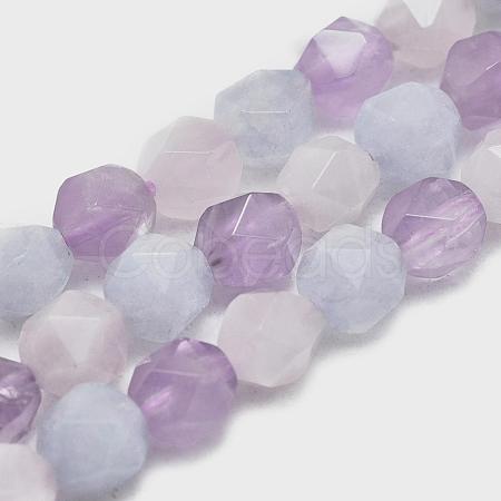 Natural Aquamarine & Rose Quartz & Amethyst Beads Strands G-K303-B07-10mm-1