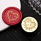 Golden Tone Wax Seal Brass Stamp Heads, for Wax Seal Stamp, Halloween Day Series, Heart Chain, 25x14mm, Hole: 7mm