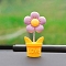 Valentine's Day Cute Resin Spring Flower Ornament, for Car Interior Center Console Decorations, Flamingo, 28x22x55mm