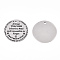 Non-Tarnish 201 Stainless Steel Pendants, Flat Round with Word Best Teacher Ever, Stainless Steel Color, 30x1.5mm, Hole: 2mm