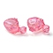 Transparent Luminous Acrylic Beads, Glitter Beads, Glow in the Dark, Whale, Pink, 12.5x20x10mm, Hole: 2mm