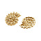 Shell Shape Brass Stud Earrings, Long-Lasting Plated, Lead Free & Cadmium Free, Real 18K Gold Plated, 24x21mm