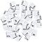 Nbeads 280Pcs 7 Style Neonatal Month Clothing Labels Size, Polyester Garment Accessories, Rectangle, White, 40x13x0.2mm, 40pcs/style