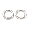 Brass Hoop Earrings, Round, Platinum, 13x2mm.