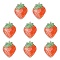 Translucent Resin Decoden Cabochons, Imitation Fruit, Strawberry, Orange Red, 21.5x17x7mm