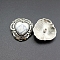 Alloy Buttons, with Synthetic Turquoise, Heart, Antique Silver, White, 29x30mm