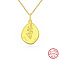 Birth Flower Style 925 Sterling Silver Pendant Necklaces, Real 14K Gold Plated, 17.91 inch(45.5cm)