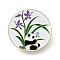 Panda with Orchid Enamel Pins, Golden Zinc Alloy Cartoon Badge for Backpack Clothes, Mauve, 35x1.5mm