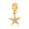 304 Stainless Steel European Dangle Charms, Large Hole Pendants, Starfish Charm, Golden, 25.5mm, Hole: 4.5mm