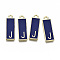 Alloy Enamel Pendants, Cadmium Free & Lead Free, Rectangle with Initial Letters, Light Gold, Letter.J, 23.5x8x2mm, Hole: 1.8mm